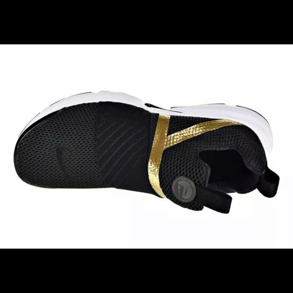 Nike Presto Extreme GS Sizes Women's Black Metallic Gold 870022 006 - Picture 4 of 7
